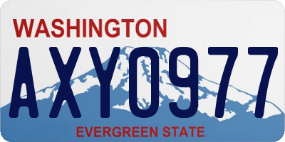 WA license plate AXY0977