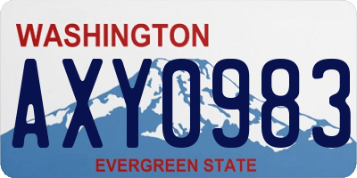 WA license plate AXY0983