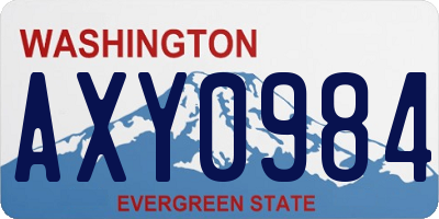 WA license plate AXY0984