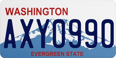 WA license plate AXY0990