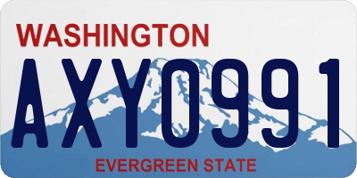 WA license plate AXY0991
