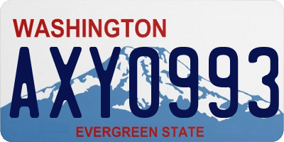 WA license plate AXY0993