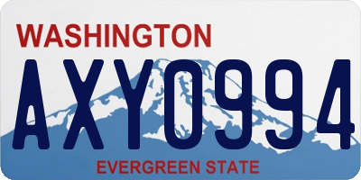 WA license plate AXY0994