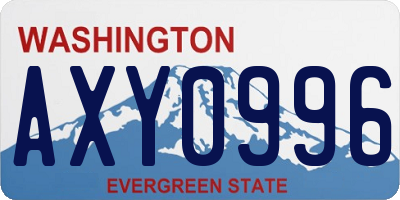 WA license plate AXY0996
