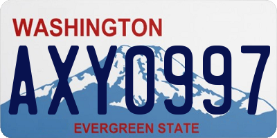 WA license plate AXY0997