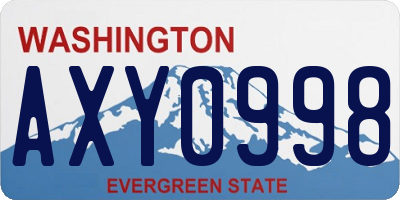 WA license plate AXY0998