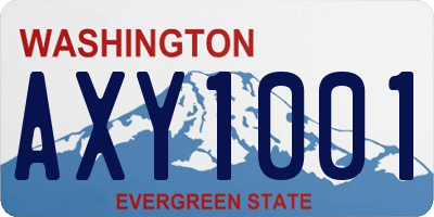 WA license plate AXY1001