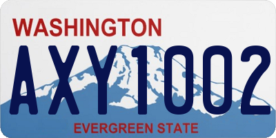 WA license plate AXY1002