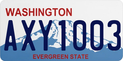 WA license plate AXY1003