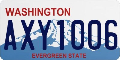 WA license plate AXY1006