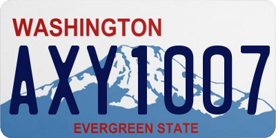 WA license plate AXY1007