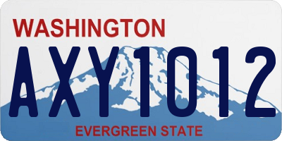 WA license plate AXY1012