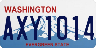 WA license plate AXY1014