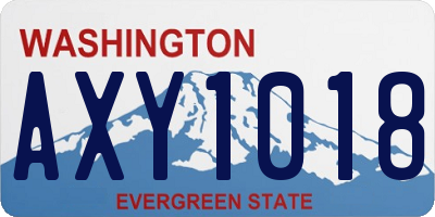 WA license plate AXY1018