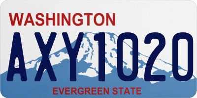 WA license plate AXY1020