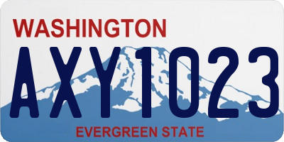 WA license plate AXY1023