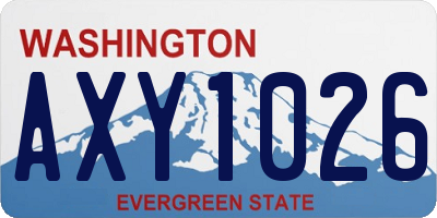 WA license plate AXY1026