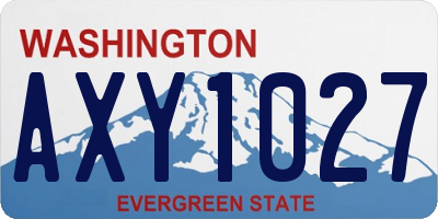 WA license plate AXY1027