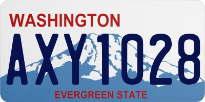 WA license plate AXY1028