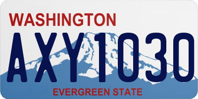 WA license plate AXY1030