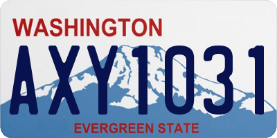 WA license plate AXY1031