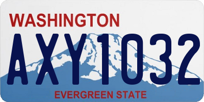 WA license plate AXY1032