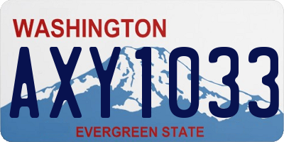 WA license plate AXY1033