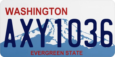 WA license plate AXY1036