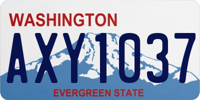 WA license plate AXY1037