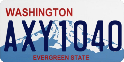 WA license plate AXY1040