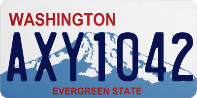 WA license plate AXY1042