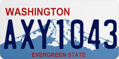 WA license plate AXY1043