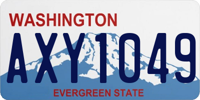 WA license plate AXY1049