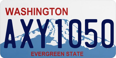 WA license plate AXY1050