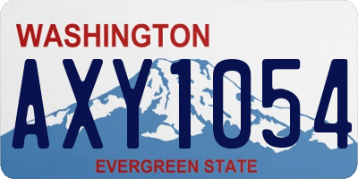WA license plate AXY1054