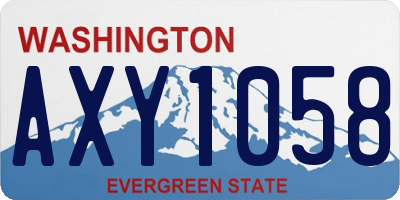 WA license plate AXY1058