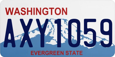 WA license plate AXY1059