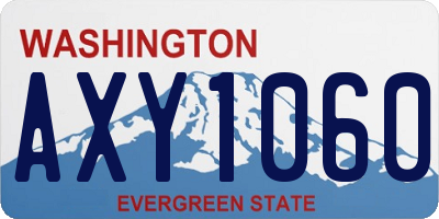 WA license plate AXY1060