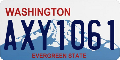 WA license plate AXY1061