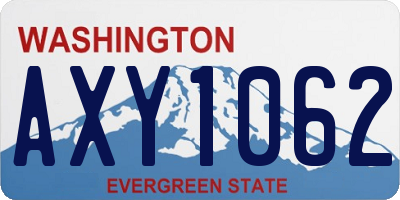 WA license plate AXY1062