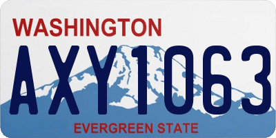WA license plate AXY1063