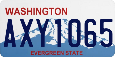 WA license plate AXY1065