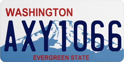 WA license plate AXY1066