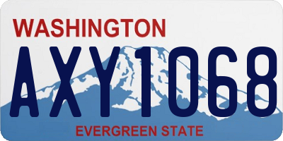 WA license plate AXY1068