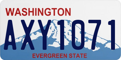 WA license plate AXY1071
