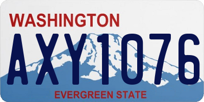 WA license plate AXY1076