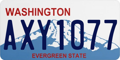 WA license plate AXY1077