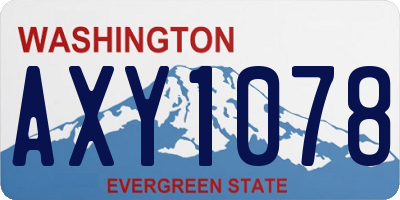 WA license plate AXY1078