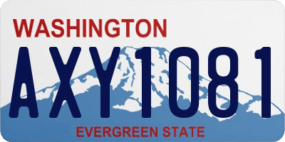 WA license plate AXY1081