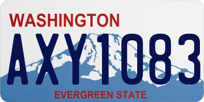 WA license plate AXY1083